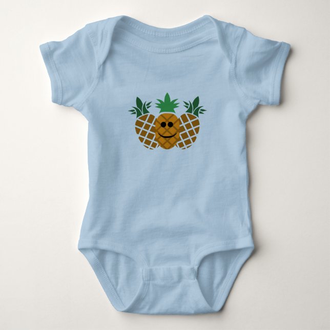 Happy Pineapple Design - Baby Jersey Bodysuit (Front)