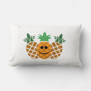 Happy Pineapple Design -Polyester Throw Pillow, Lu Lumbar Pillow