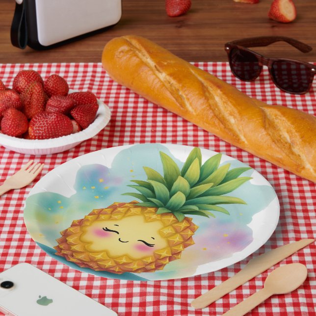 Happy Pineapple Paper Plates (Picnic)
