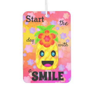 Happy Pineapple Smile Motivation Cute Air Freshener