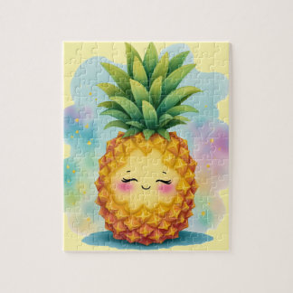 Happy Pineapple Tropical Jigsaw Puzzle