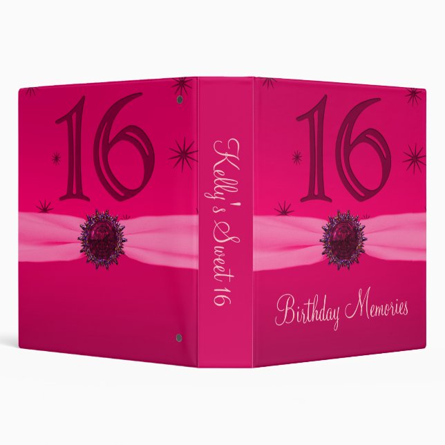 Happy Pink Birthday 16 Keepsake Binder (Background)