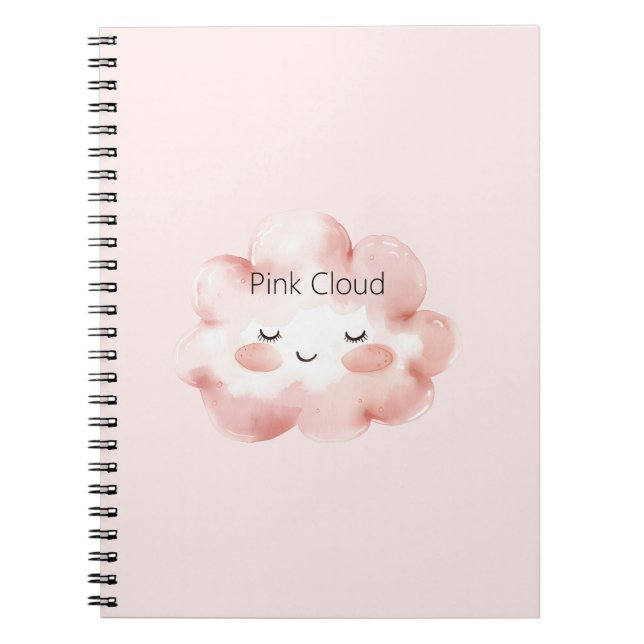 Happy Pink Cloud Eyelashes Notebook (Front)