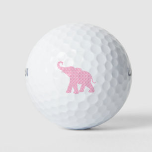 Happy Pink Elephant-Art Pattern Cute Golf Balls
