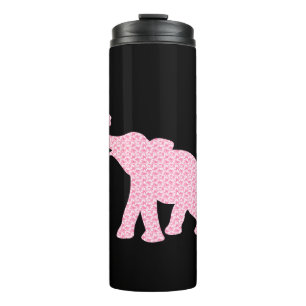 Happy Pink Elephant-Art Pattern Cute Thermal Tumbler