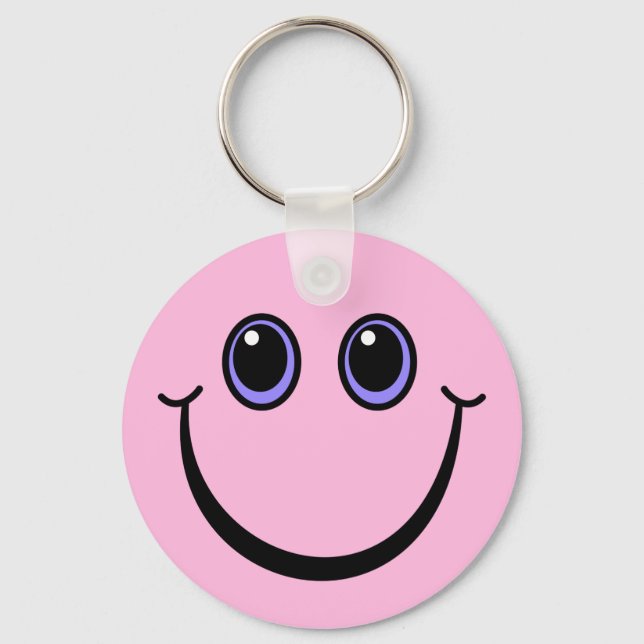 Happy Pink Face Keychain (Front)