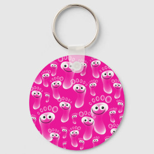 Happy Pink Feet Keychain