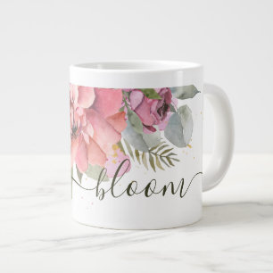 Happy Pink Floral "Bloom"  Large Coffee Mug