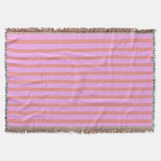Happy Pink Geometric Throw Blanket (Front)