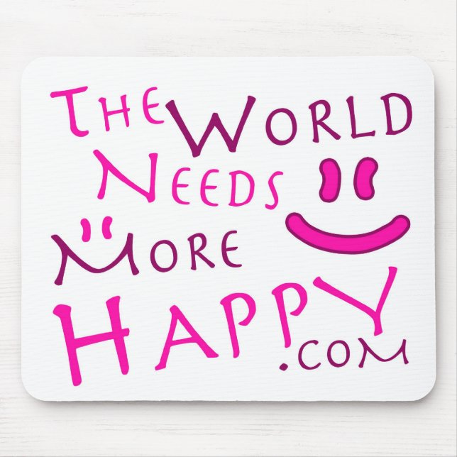 Happy-Pink Mouse Pad (Front)