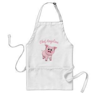 Happy Pink Pig Personalized Standard Apron
