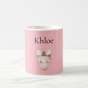 Happy Pink Strawberry Coffee Mug