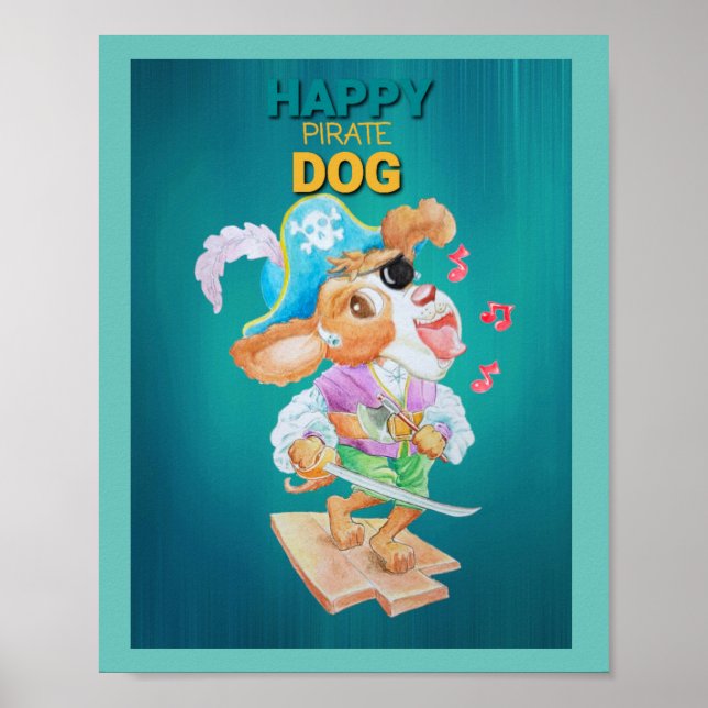 Happy Pirate Dog Poster  (Front)