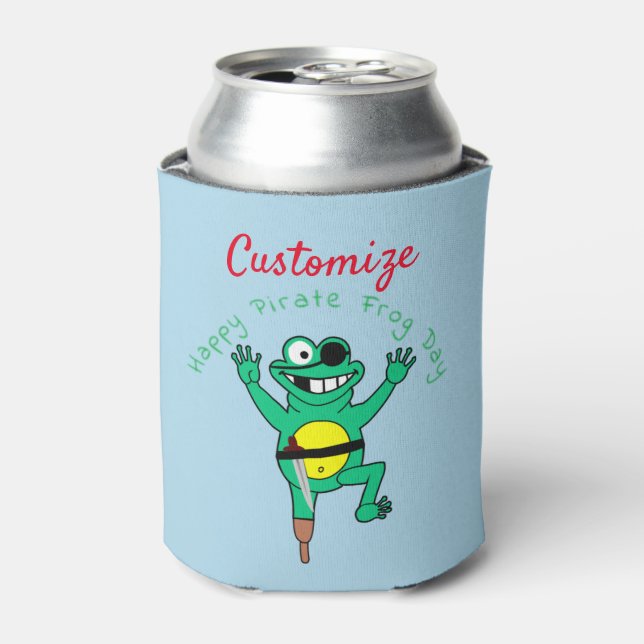 Happy Pirate Frog Day Thunder_Cove  Can Cooler (Can Front)