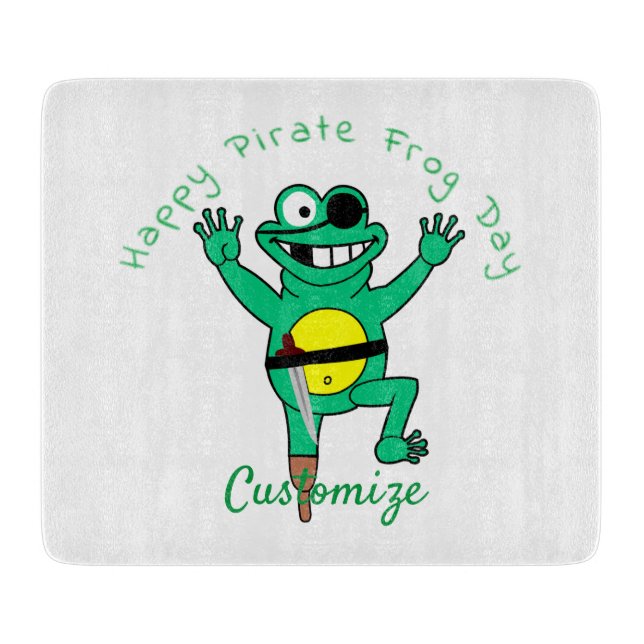 Happy Pirate Frog Day Thunder_Cove Cutting Board (Front)