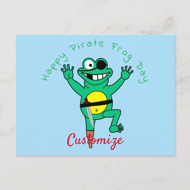 Happy Pirate Frog Day Thunder_Cove Postcard (Front)