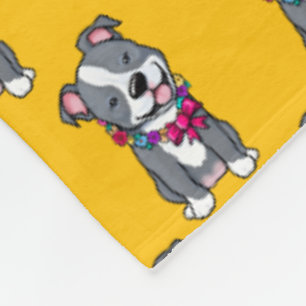 Happy Pit Bull Fleece Blanket