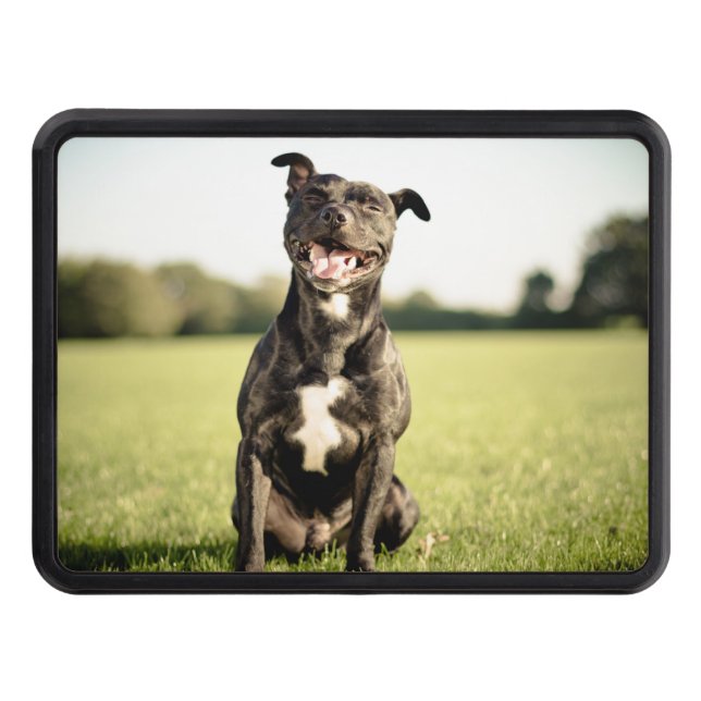 "Happy Pit Bull" Hitch Cover (Front)