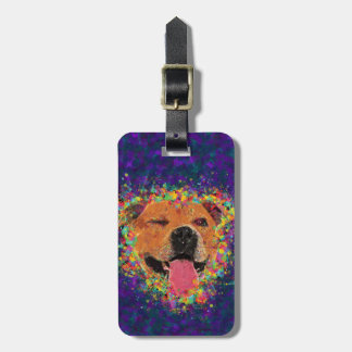 Happy Pit Bull Pop Art Luggage Tag