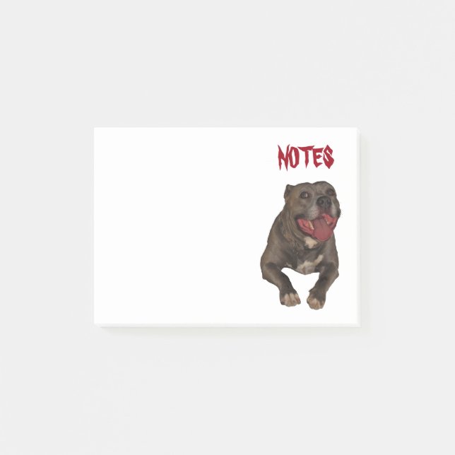 Happy Pitbull Post-it Notes (Front)