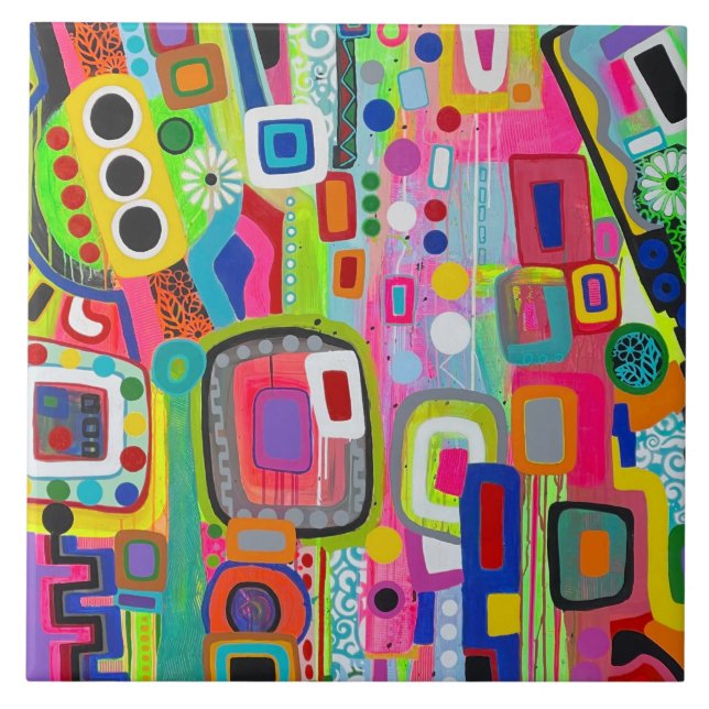 Happy Place 6 x 6 Ceramic Tile (Front)