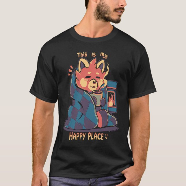 Happy Place at the Fireplace T-Shirt (Front)