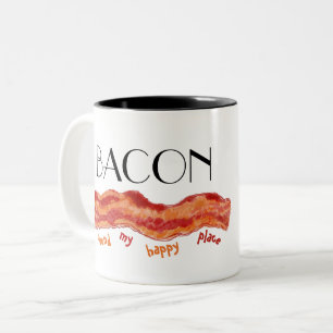 Happy Place Bacon Two-Tone Coffee Mug
