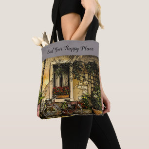 Happy Place, bicycle, Tote Bag