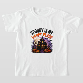 🎃 Happy Place Halloween Ghost Saying 👻 T-Shirt