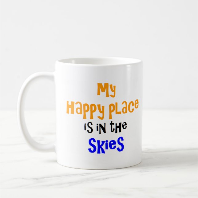 happy place in the skies coffee mug (Left)