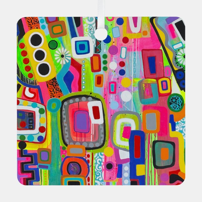 Happy Place Metal Ornament (Front)