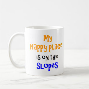 happy place on the slopes coffee mug