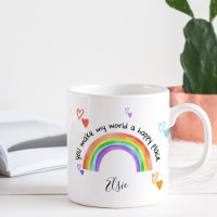 Happy Place Rainbow and Colourful Hearts