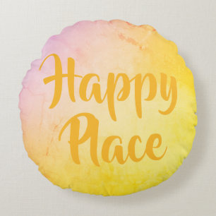Happy Place Round Pillow