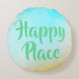 Happy Place Round Pillow