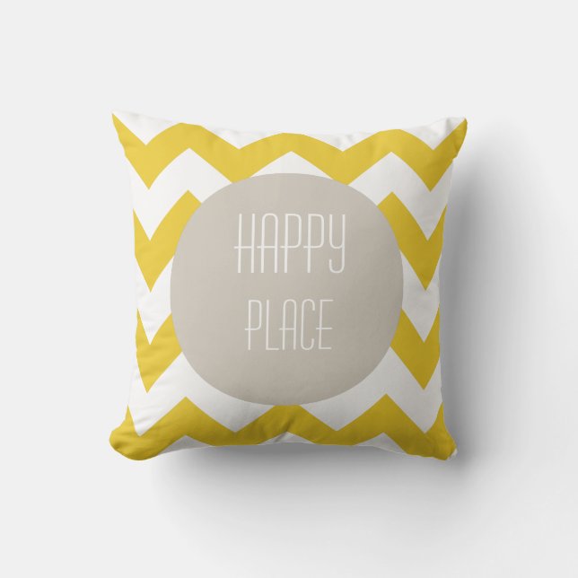 Happy Place Throw Pillow (Front)
