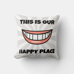 Happy place throw pillow