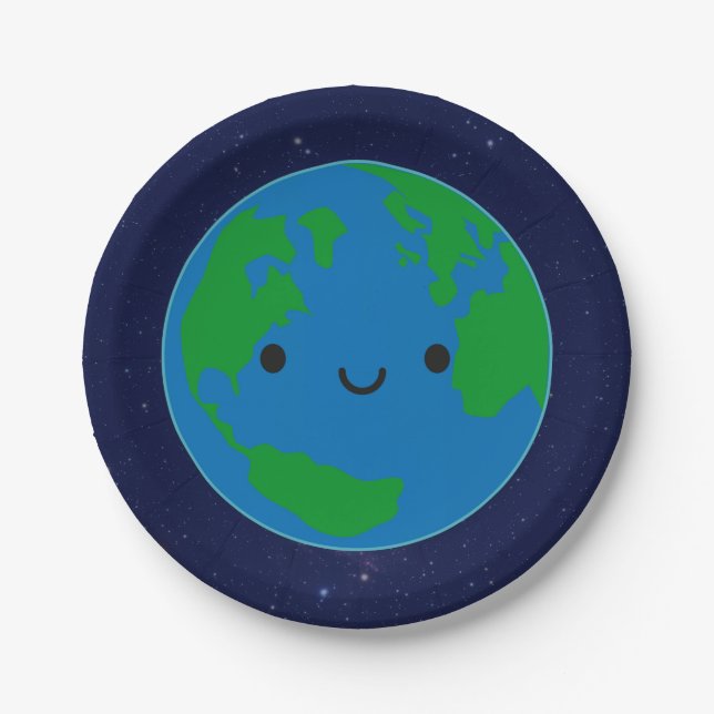 Happy Planet Earth Paper Plate (Front)