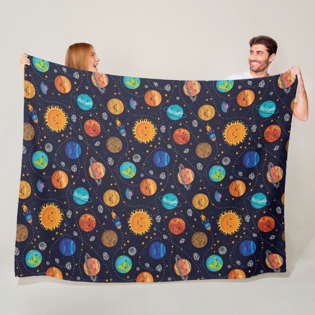 Happy Planets Fleece Blanket (In Situ)