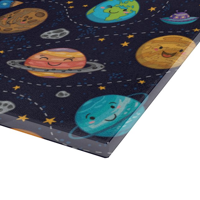Happy Planets Glass Cutting Board (Corner)