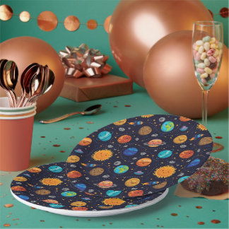 Happy Planets Paper Plate