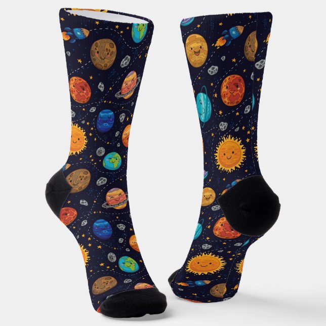 Happy Planets Socks #2 (Angled)