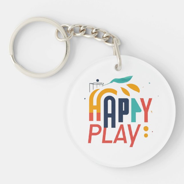 Happy Play Red Keychain (Front)