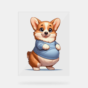 Happy Playful Pup Big Belly Corgi sourit Tee drôle