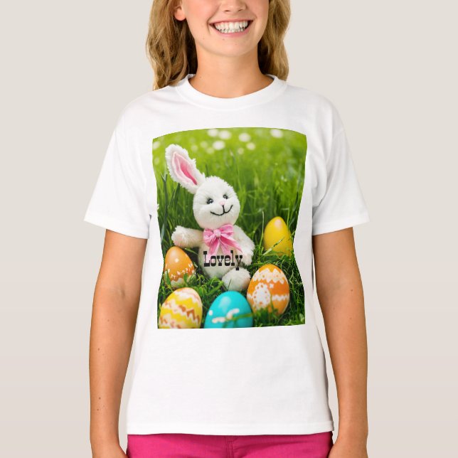 Happy Plush T-shirt Bunny de Pâques (Devant)