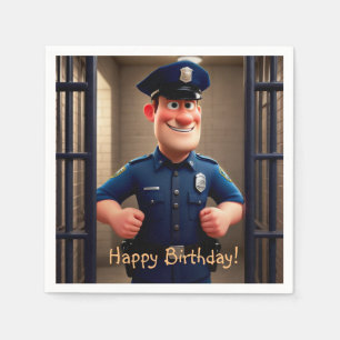 Happy Policeman Birthday Napkin
