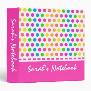 Happy Polka Dot Girl's Back to School Binder