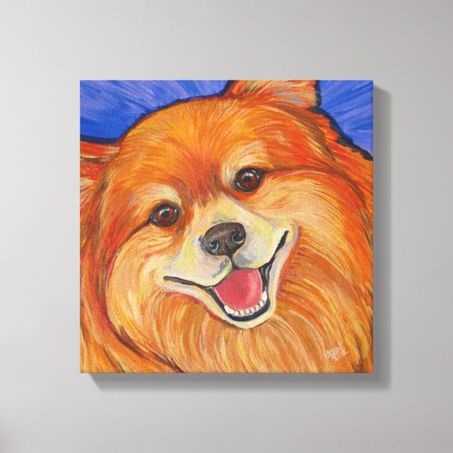 Happy Pom Canvas Print (Front)