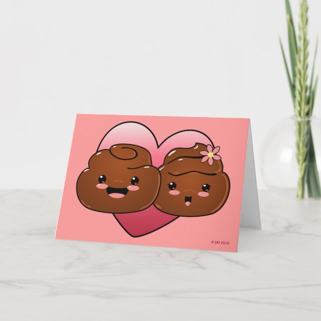 Happy Poo Valentines Greeting Card (Front)