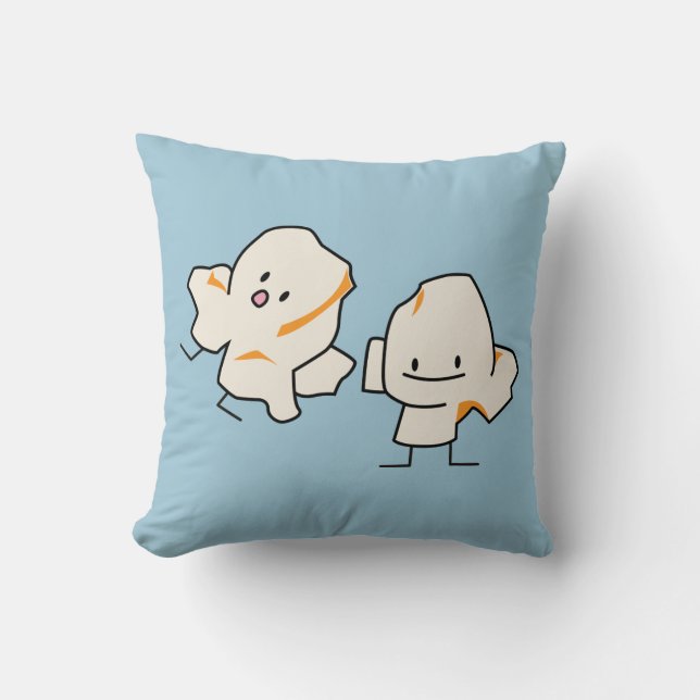 Happy Popcorn kernels popping buttered corn Throw Pillow (Front)